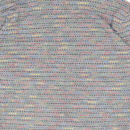 Cerulean Collection Womens Grey Roll Neck Striped Acrylic Pullover Jumper Size M - Mutlicoloured Fleck