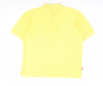Slazenger Mens Yellow Polyester Polo Size L Collared Button