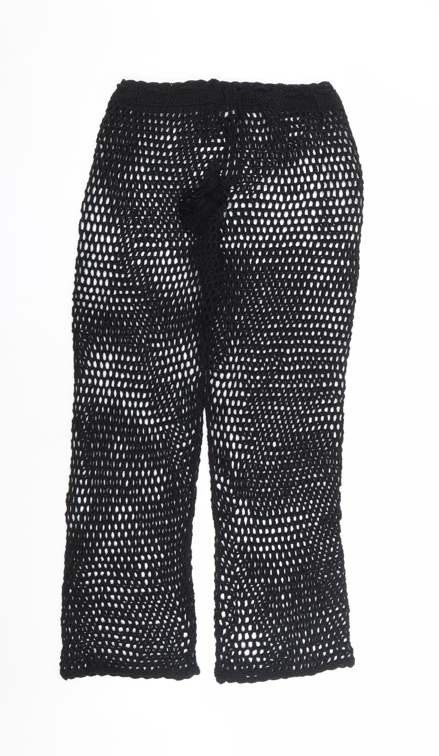Womens UK Size L Preworn Regular Fit  Black Trousers