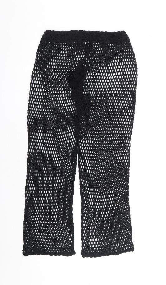 Womens UK Size L Preworn Regular Fit  Black Trousers