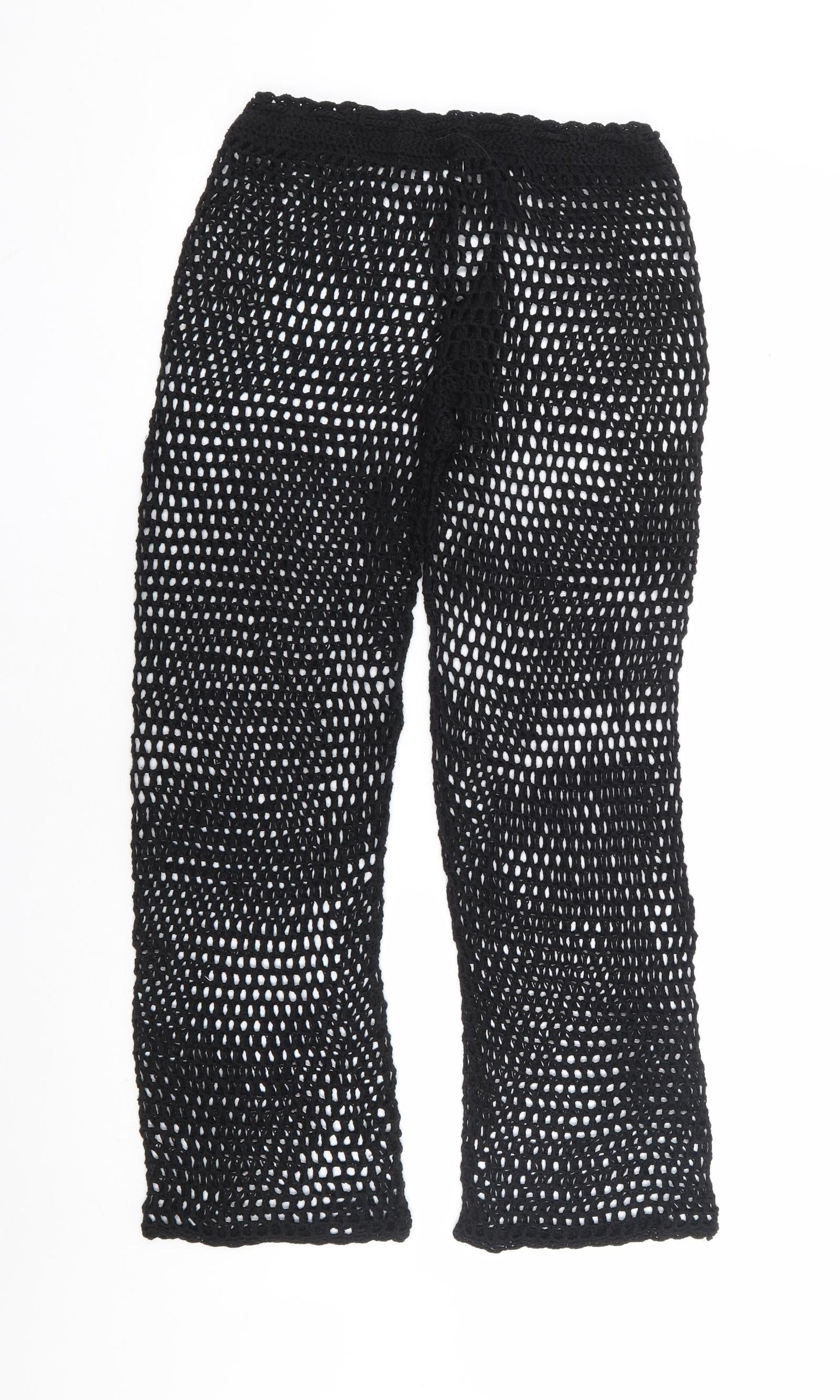 Womens UK Size L Preworn Regular Fit  Black Trousers