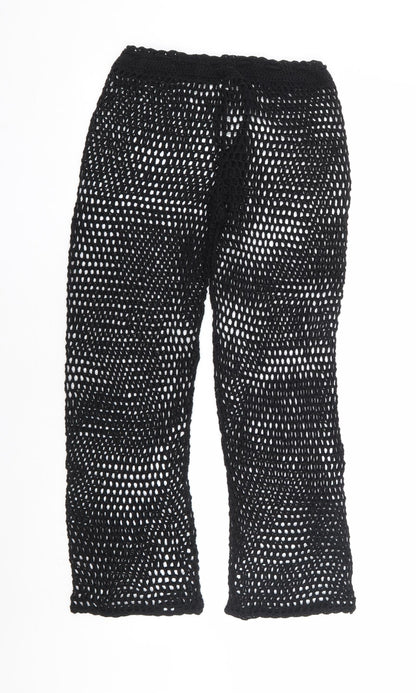 Womens UK Size L Preworn Regular Fit  Black Trousers