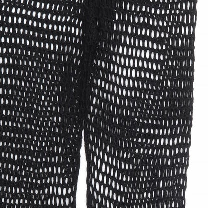 Womens UK Size L Preworn Regular Fit  Black Trousers