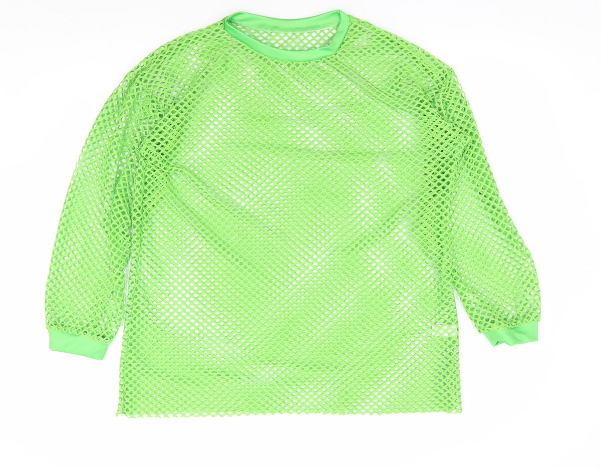 Preworn Womens Green Polyester Pullover Sweatshirt Size 2XL Pullover