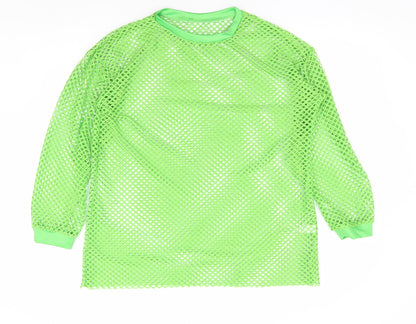 Preworn Womens Green Polyester Pullover Sweatshirt Size 2XL Pullover