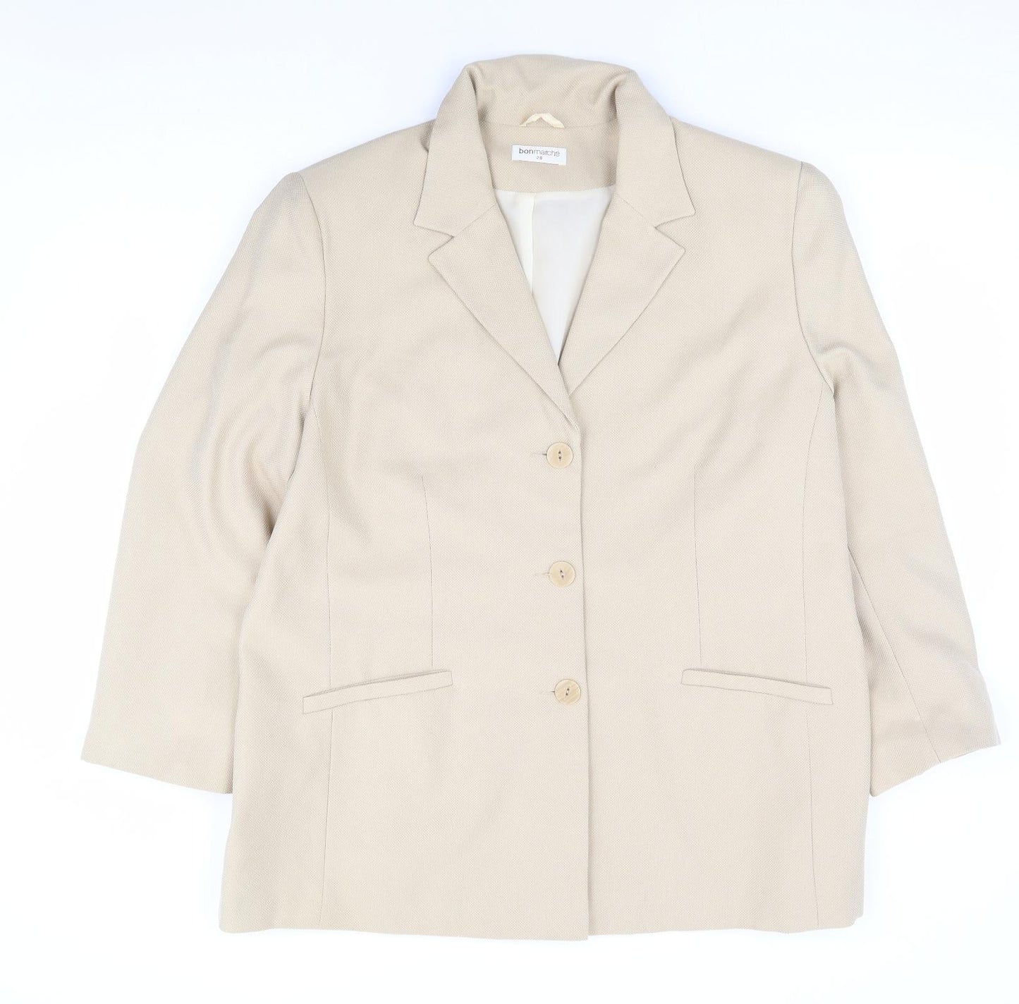 Bonmarché Womens Beige Polyester Jacket Suit Jacket Size 20