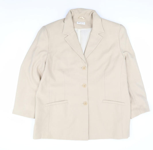Bonmarché Womens Beige Polyester Jacket Suit Jacket Size 20