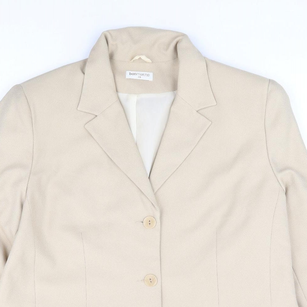 Bonmarché Womens Beige Polyester Jacket Suit Jacket Size 20