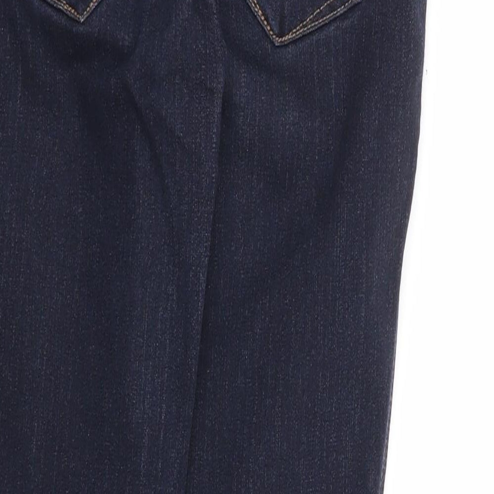 TU Womens Blue Viscose Skinny Jeans Size 10 L26 in Regular Zip - Cropped