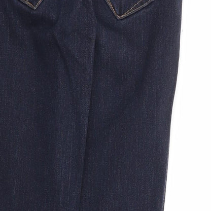 TU Womens Blue Viscose Skinny Jeans Size 10 L26 in Regular Zip - Cropped