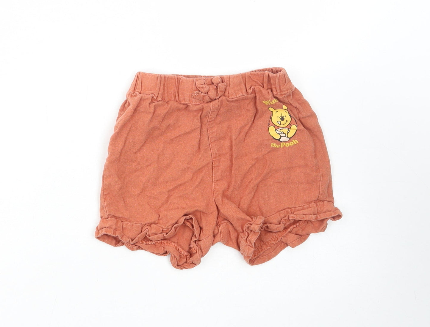 Primark Girls Brown Linen Paperbag Shorts Size 2-3 Years Regular - Winnie the Pooh
