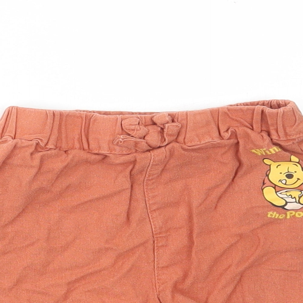 Primark Girls Brown Linen Paperbag Shorts Size 2-3 Years Regular - Winnie the Pooh