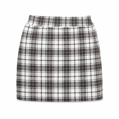 Lasula Womens Grey Plaid Polyester Mini Skirt Size 8