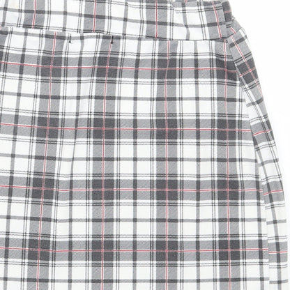 Lasula Womens Grey Plaid Polyester Mini Skirt Size 8