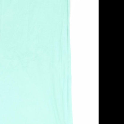 H&M Womens Green Cotton Tank Dress Size S Round Neck Pullover