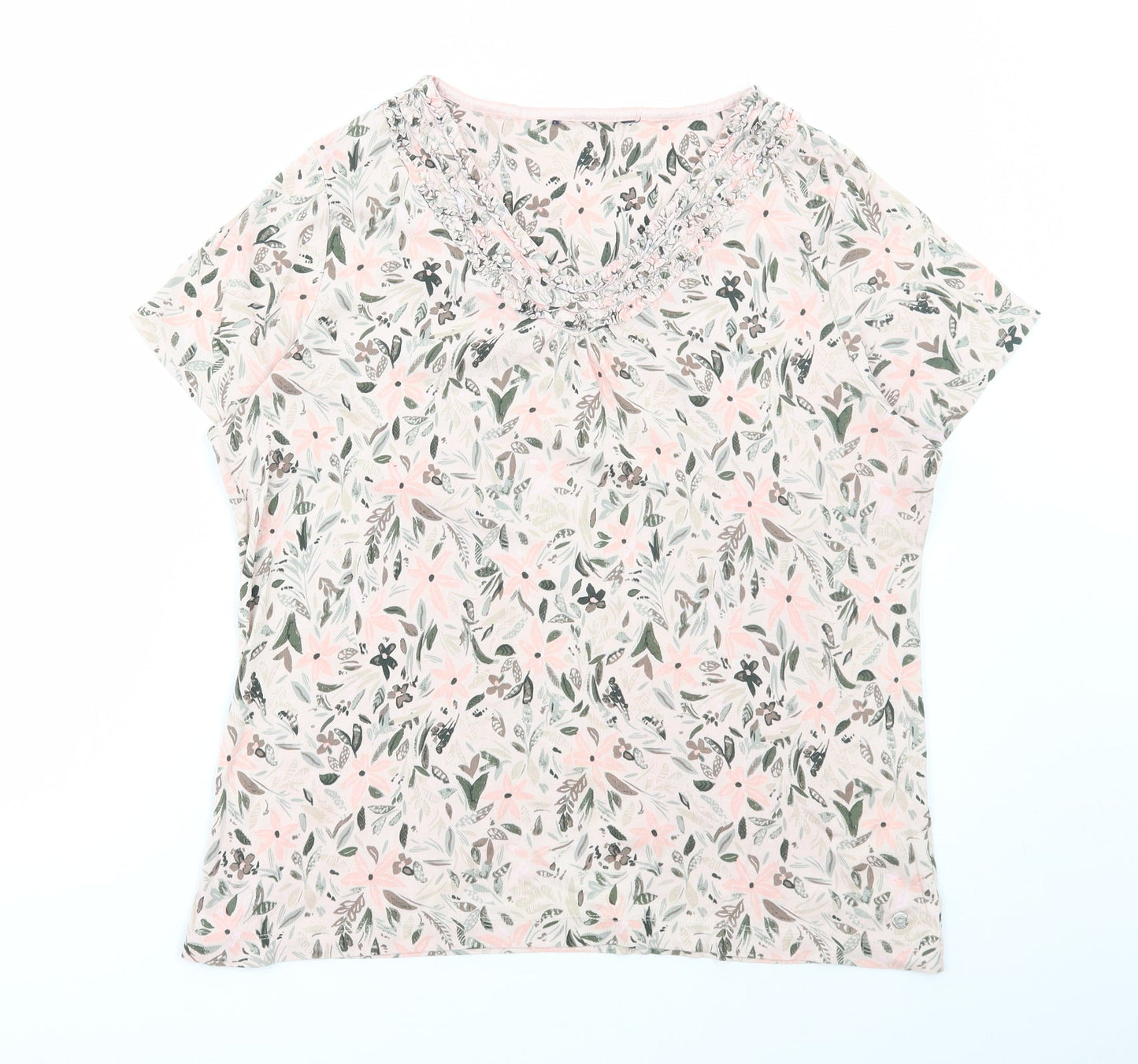 Womens UK Size L Preworn Multicoloured Basic T-Shirt