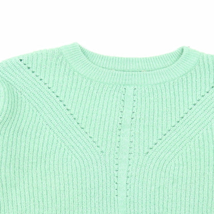 George Womens Green Round Neck Acrylic Pullover Jumper Size S