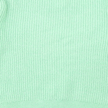 George Womens Green Round Neck Acrylic Pullover Jumper Size S