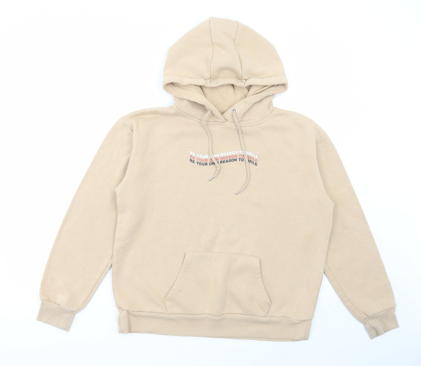 Primark Womens Beige Cotton Pullover Hoodie Size M Pullover - Be your own reason to smile