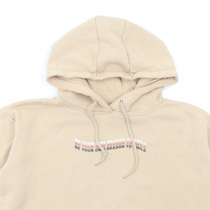 Primark Womens Beige Cotton Pullover Hoodie Size M Pullover - Be your own reason to smile