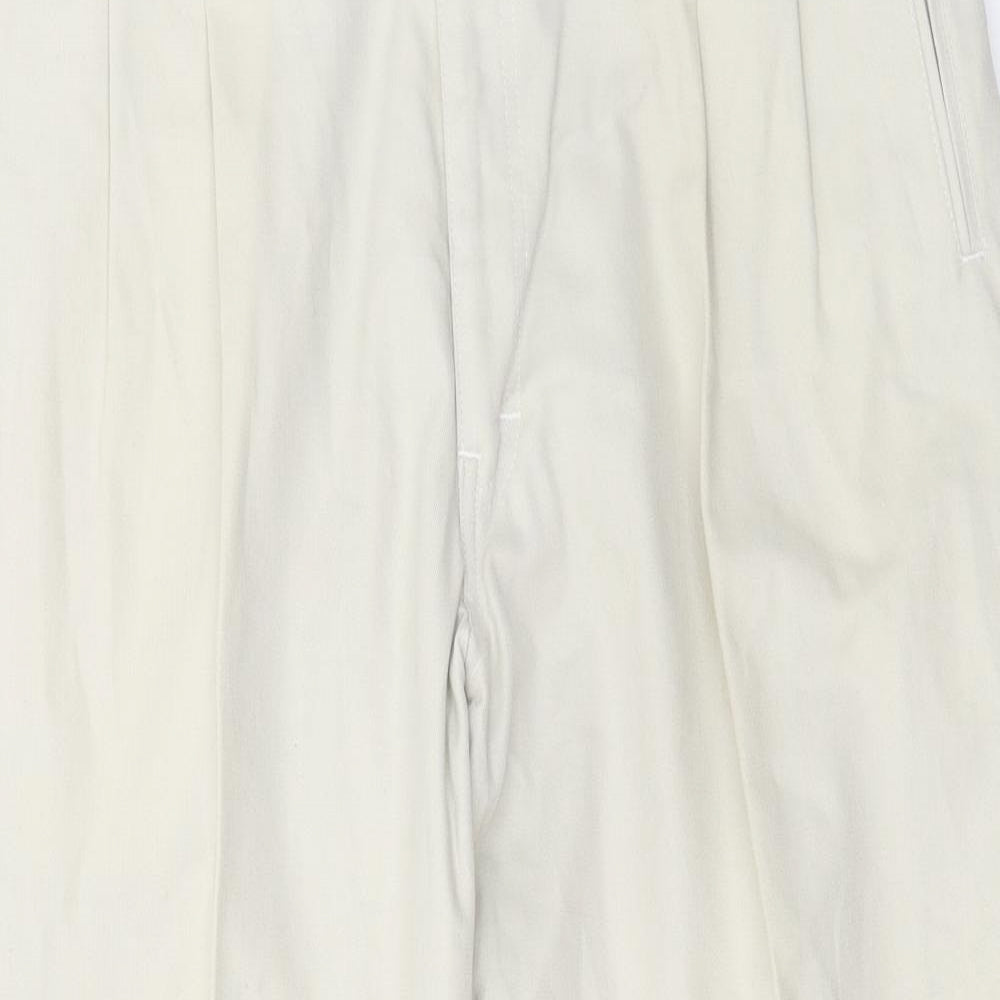 Preworn Mens Beige Cotton Chino Trousers Size 36 in L26 in Regular Hook & Eye