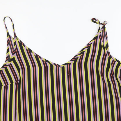 Papaya Womens Multicoloured Striped Polyester Camisole Tank Size 12 V-Neck