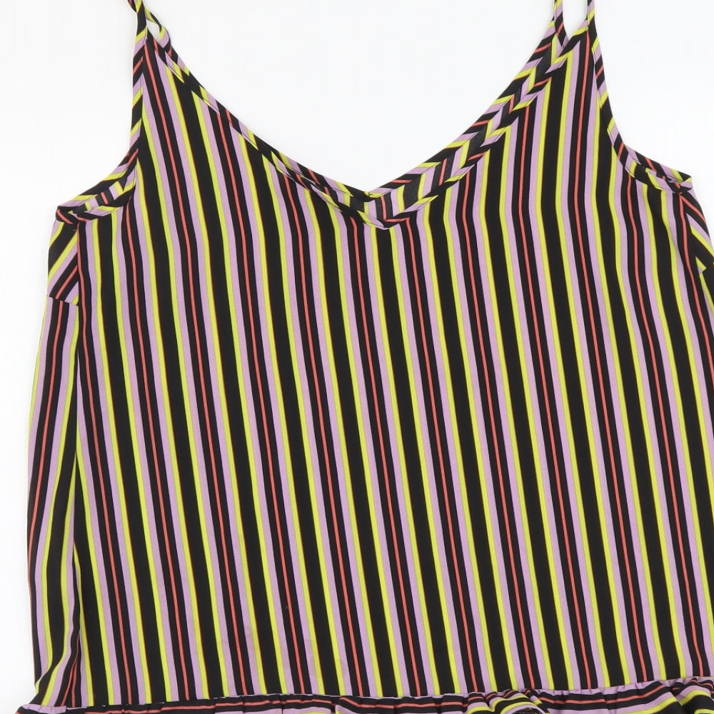 Papaya Womens Multicoloured Striped Polyester Camisole Tank Size 12 V-Neck
