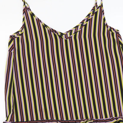 Papaya Womens Multicoloured Striped Polyester Camisole Tank Size 12 V-Neck