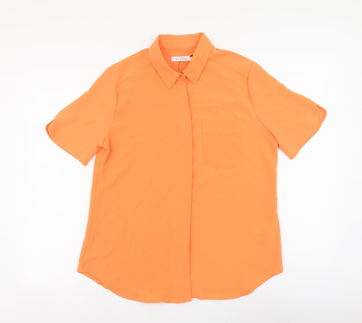 Womens UK Size 8 Marks and Spencer Orange Basic Button-Up