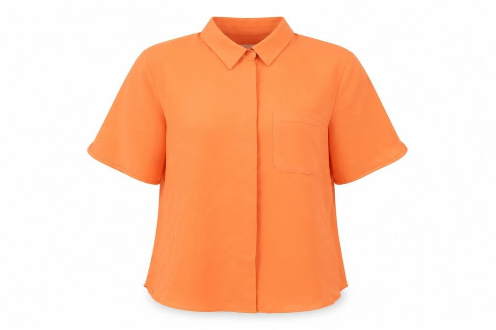 Womens UK Size 8 Marks and Spencer Orange Basic Button-Up