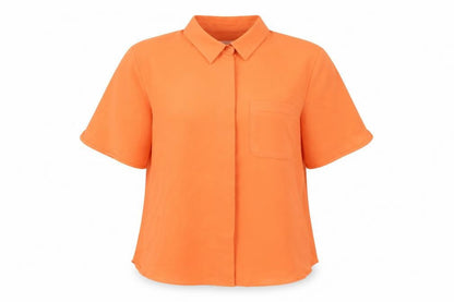 Womens UK Size 8 Marks and Spencer Orange Basic Button-Up