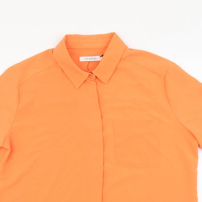 Womens UK Size 8 Marks and Spencer Orange Basic Button-Up