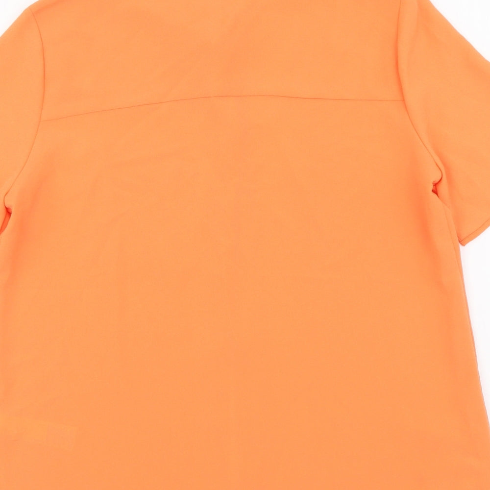 Womens UK Size 8 Marks and Spencer Orange Basic Button-Up