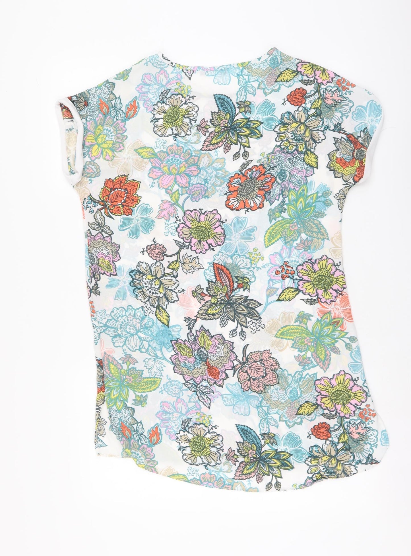 Womens UK Size 10 Preworn Multicoloured Basic Blouse