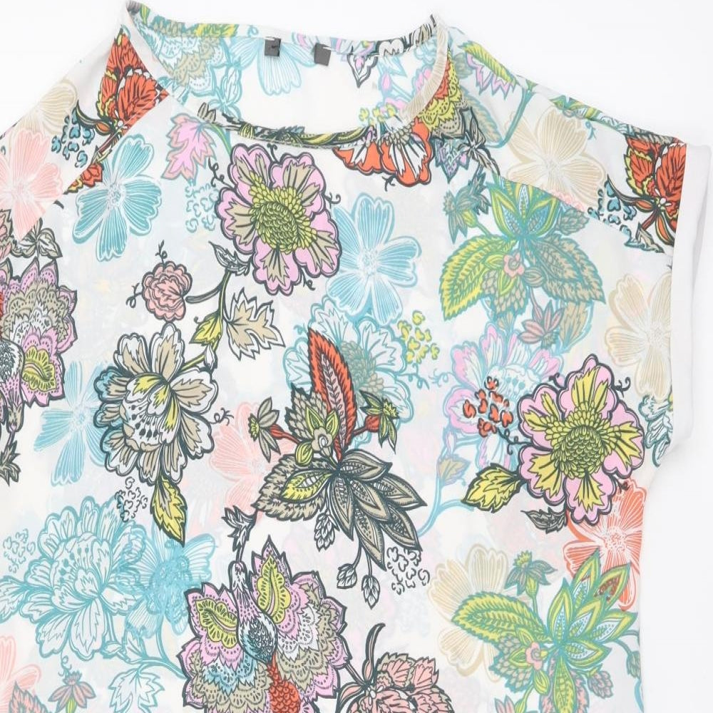 Womens UK Size 10 Preworn Multicoloured Basic Blouse