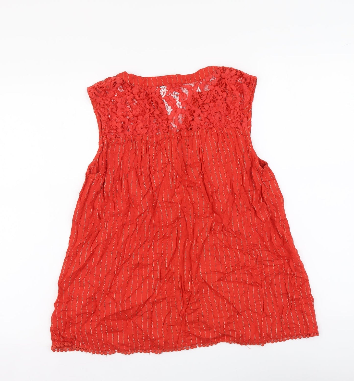 Womens UK Size 12 Roman Red Basic Button-Up