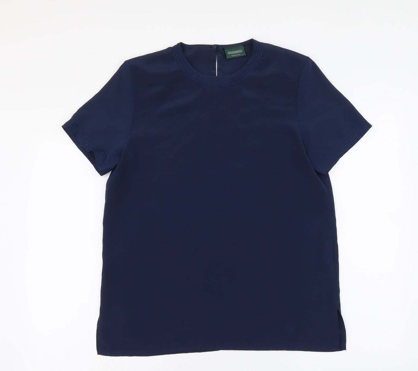 Womens UK Size M Canada Blue Basic Blouse