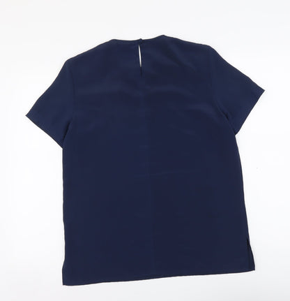 Womens UK Size M Canada Blue Basic Blouse