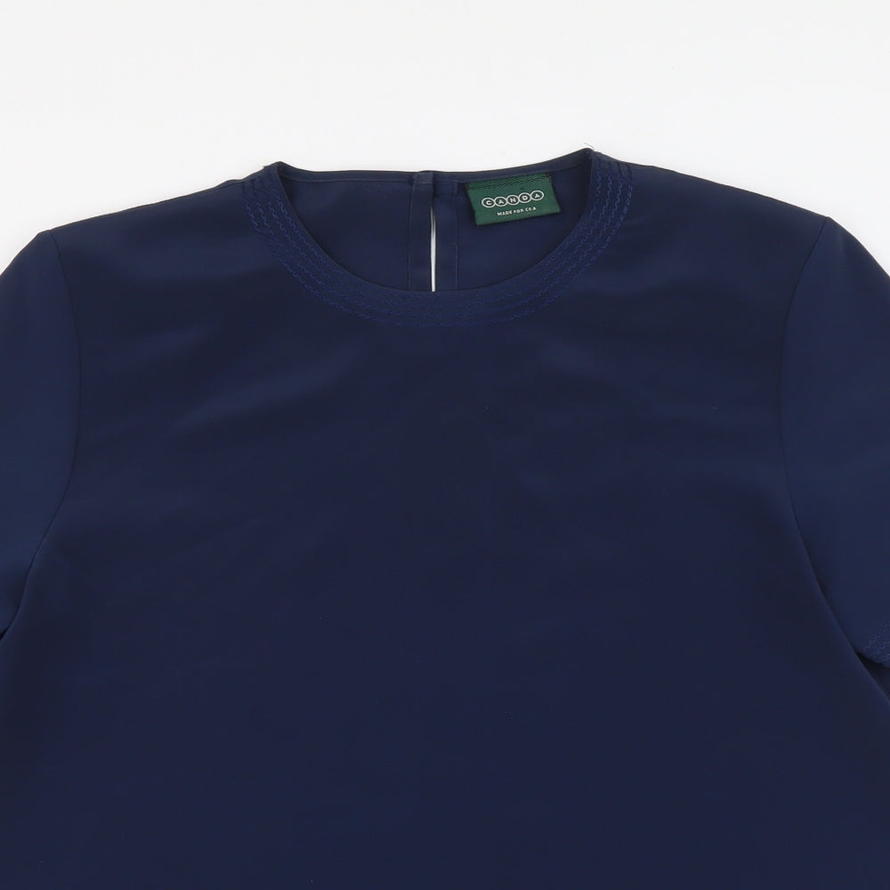Womens UK Size M Canada Blue Basic Blouse