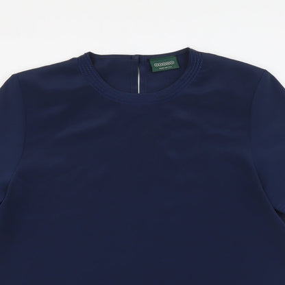 Womens UK Size M Canada Blue Basic Blouse