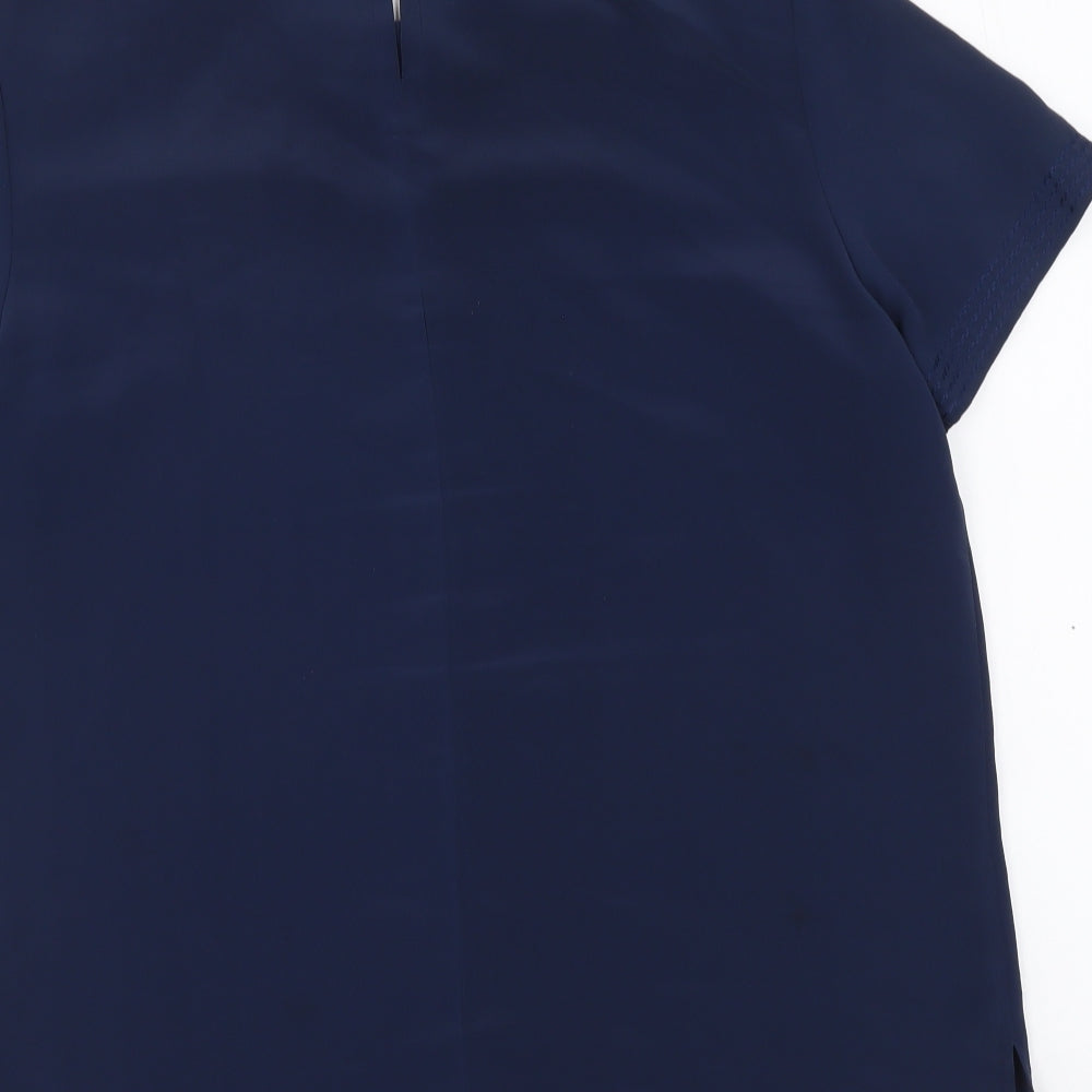 Womens UK Size M Canada Blue Basic Blouse