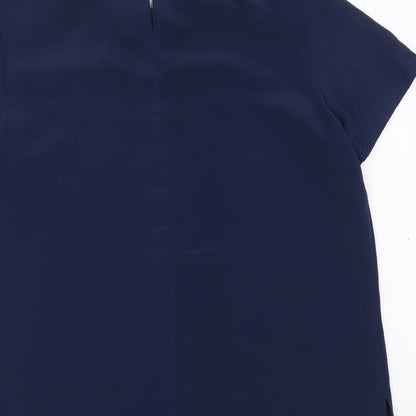 Womens UK Size M Canada Blue Basic Blouse