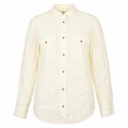 Frye Womens Ivory Polyester Basic Button-Up Size S Collared