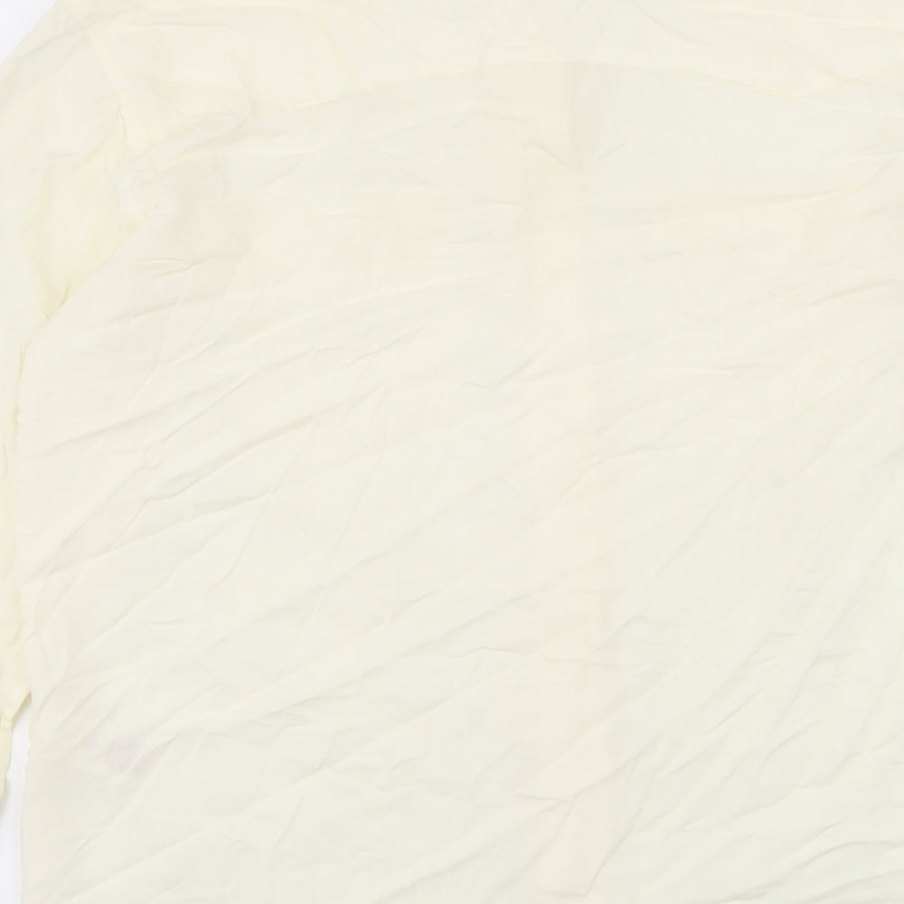 Frye Womens Ivory Polyester Basic Button-Up Size S Collared