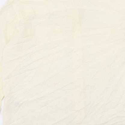 Frye Womens Ivory Polyester Basic Button-Up Size S Collared