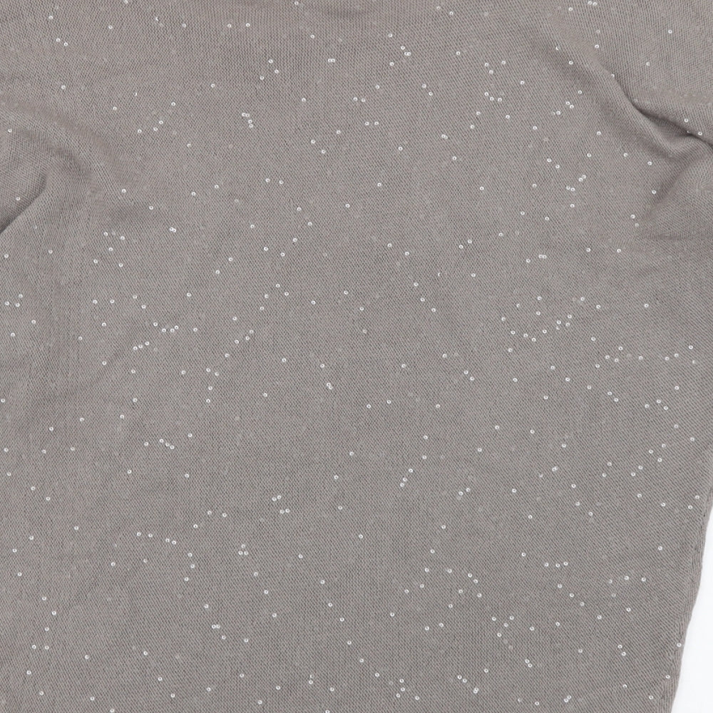 Miss Capitan Womens Beige Round Neck Acrylic Pullover Jumper Size S