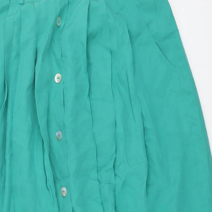 Sixth Sense Womens Green Polyester A-Line Skirt Size 14 Drawstring