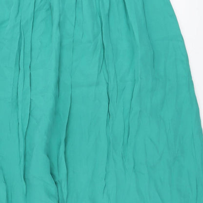 Sixth Sense Womens Green Polyester A-Line Skirt Size 14 Drawstring