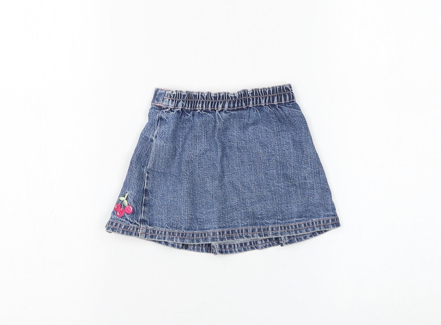Morris Mouse Girls Blue Cotton Pleated Skirt Size 3 Years Regular Pull On
