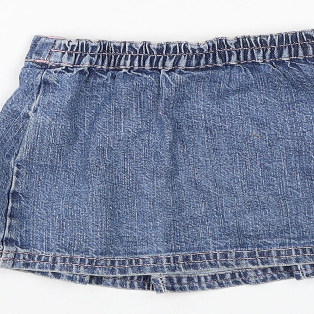 Morris Mouse Girls Blue Cotton Pleated Skirt Size 3 Years Regular Pull On